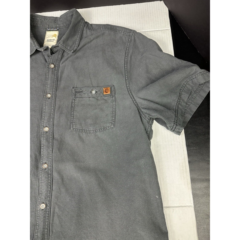 Solaris‎ Outdoors Short Sleeve Button Down Shirt Gray Size Large - Picture 2 of 8